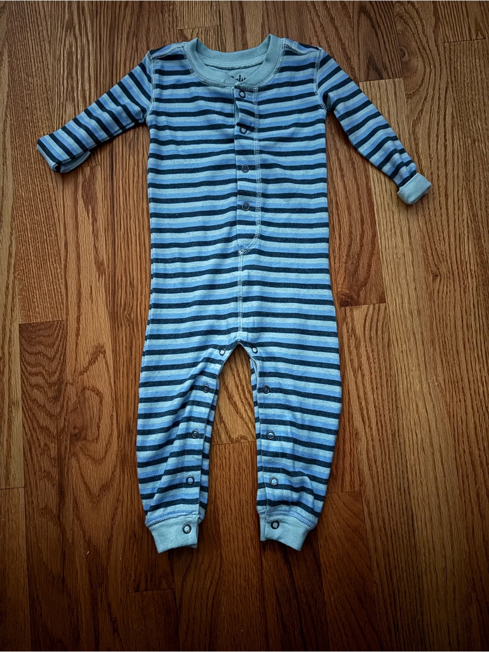 P.J. Salvage Blue Striped Long-Sleeve Pajamas - 6-12M
